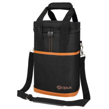 opux Wine Bag 4 Bottle Wine cooler Bag Insulated Wine Tote carrier for Travel Picnic BYOB Leakproof Padded Portable Wine Bottle Bag for Wine Lovers