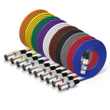EBXYA XLR -kaapeli 6 Ft Lyhyt 10 väriset pakkaukset - Mikrofonikaapeli XLR uros-naaras -patch-kaapelilla