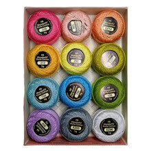 Wonderfil Eleganza #8 Perle Bumbac A?a de brodat Sampler Collection Pastels""""