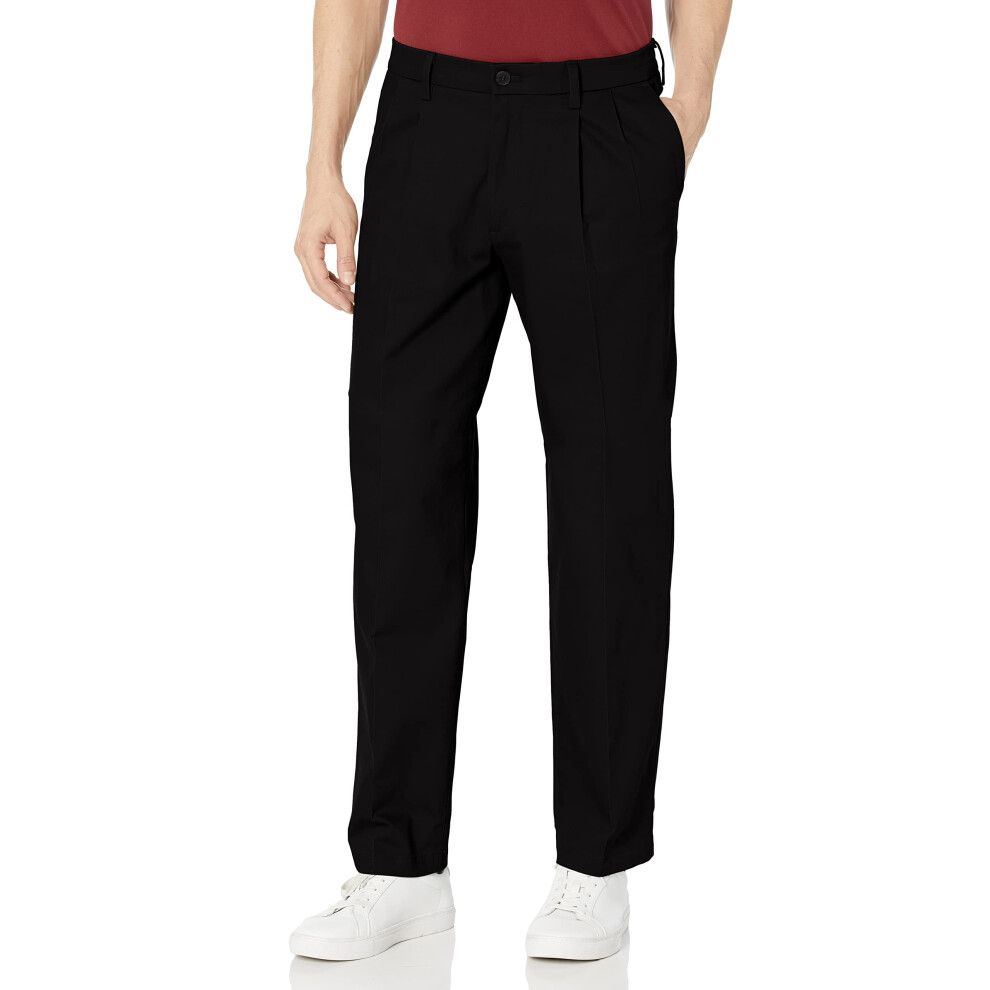 Pantalon Dockers Signature en coton stretch kaki Lux coupe classique pour homme, taille standard et grande, noir, 44 l x 29 L