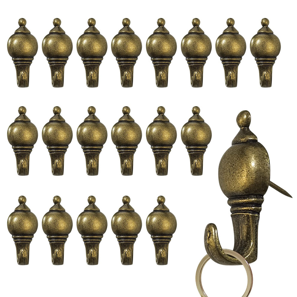 Svaitend 20 Pcs Zinc Alloy Pushpin Hook Hanger Reusable Hanging Hooks Bronze 704129959453