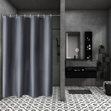 AooHome Stall Bruseforh?ng 36 Bredde x 72 H?jde Tommer Solid Stof Badev?relses Forh?ng til Hotel med Kroge Vandt?t M?rkegr?