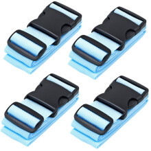 Bagagestropper til kufferter - TSA-godkendt - Bl? 4 PK - Premium nylonb?lter til kuffert kuffert- og rejsetaske - Justerbar stropl?ngde 46"""" - 78