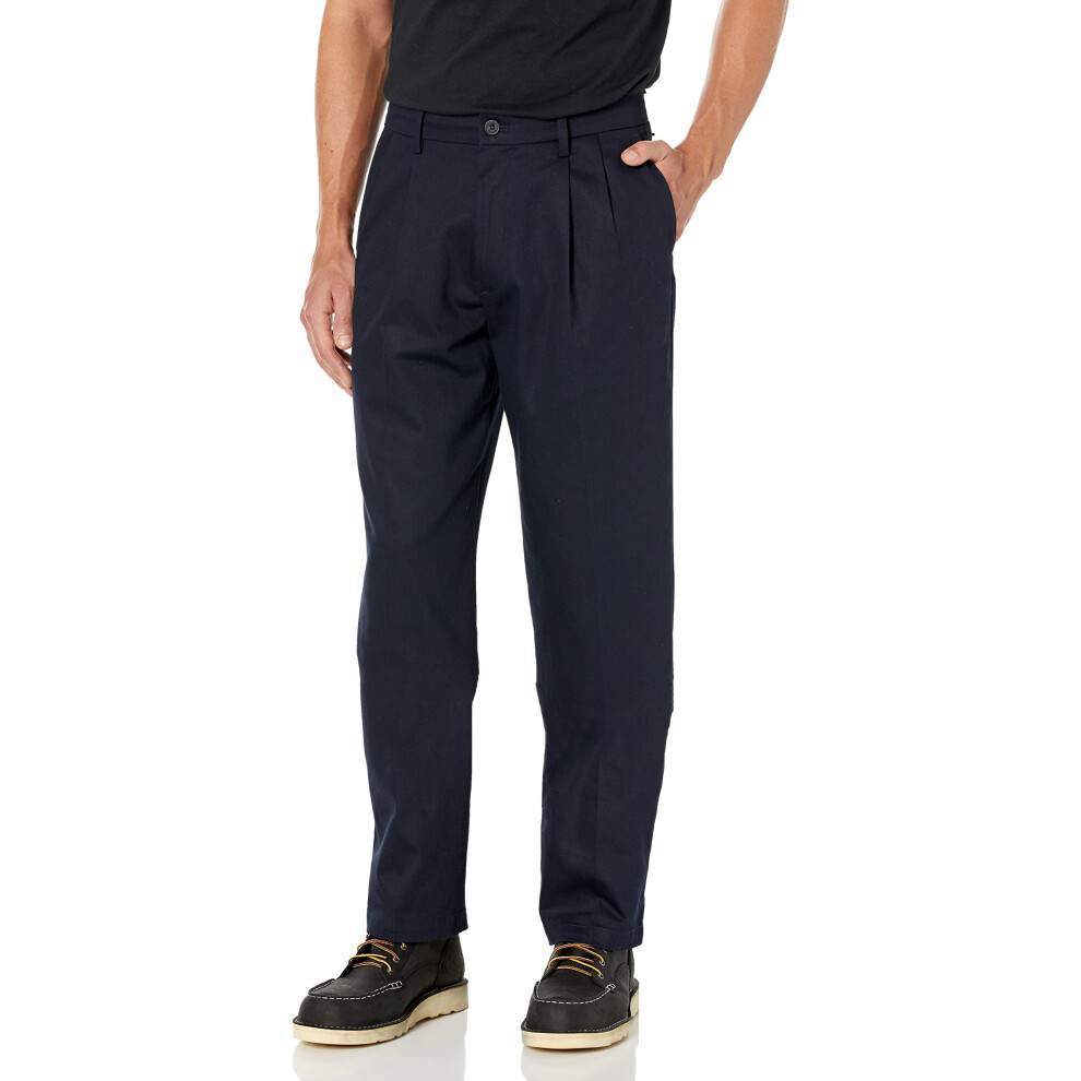 Pantalon Dockers Signature en coton stretch kaki Lux coupe classique pour homme, taille standard et grande, bleu marine, 32 l x 30 L