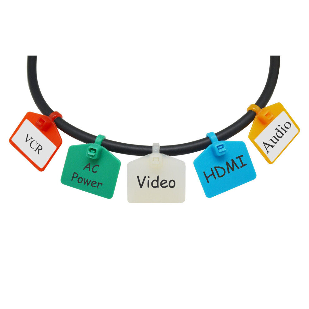 Mr-Label 2-3/4 Nylon Cable Zip Ties Tags Labels Marker - Write On | Self-Locking - With Free Printable Labels - For Wire Marking And Organizing 100 7358996523281