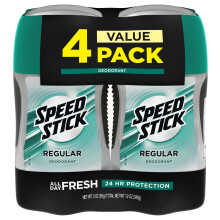 Speed Stick Deodorant for Men Aluminum Free Regular - 3 Ounce 4 Pack