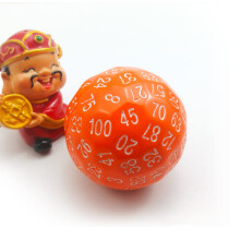 Kostka wieloscienna Bescon 100-stronna kostka D100 100-scienna kostka wieloscienna D100 gra w kosci 100-stronnicowa kostka w kolorze pomaranczowym