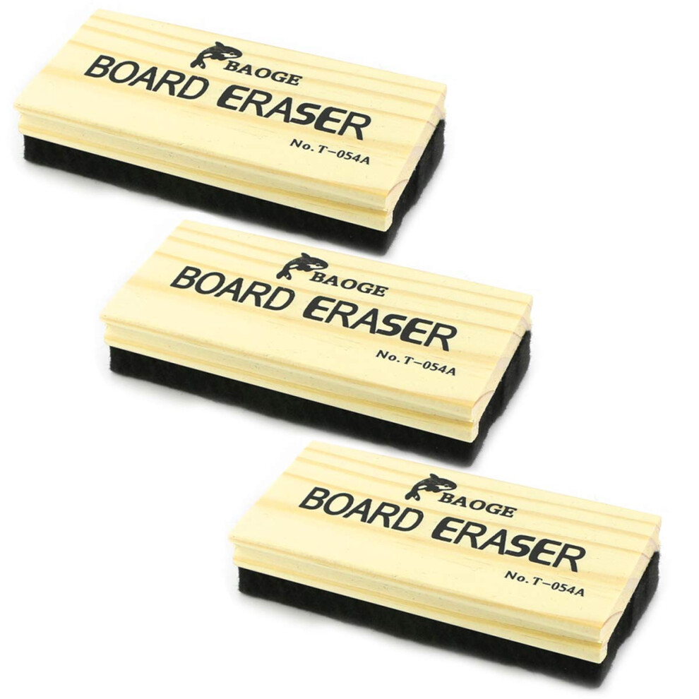 Tkonline 3Er-Pack Premium-Tafelradierer Aus Wollfilz, Staubfreier Tafelradierer Aus Holz, Tafelradierer F R Kinder, Whiteboard-Radierer C-image