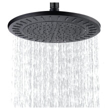 BRIGHT SHOWERS Rain Shower Head 9 Inch High Pressure Waterfall Showerhead with Adjustable Angle and Anti-clogging Silicone Nozzles Luxury Bathroom