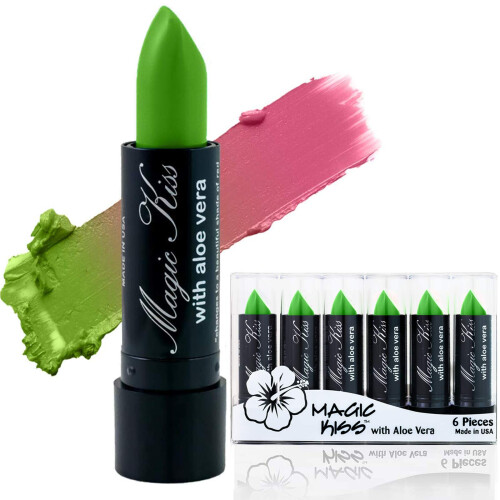 Conjunto de Batons Magic Kiss Aloe Vera Cor Transformadora Verde 1