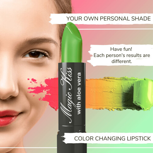Conjunto de Batons Magic Kiss Aloe Vera Cor Transformadora Verde 2