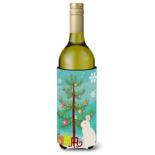 Caroline's Treasures New Zealand White Rabbit Christmas Decorative Bottle Hugger 750ml Multicolor