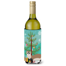 """"Caroline's Treasures Ferret Christmas Decorative Bottle Hugger 750ml Multicolor""""
