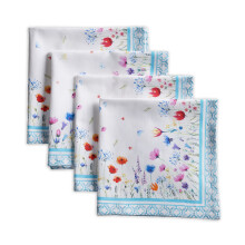 Conjunto de 4 Guardanapos de Tecido 100% Algodão Reutilizáveis, Laváveis, Jantar, Festa, Casamento