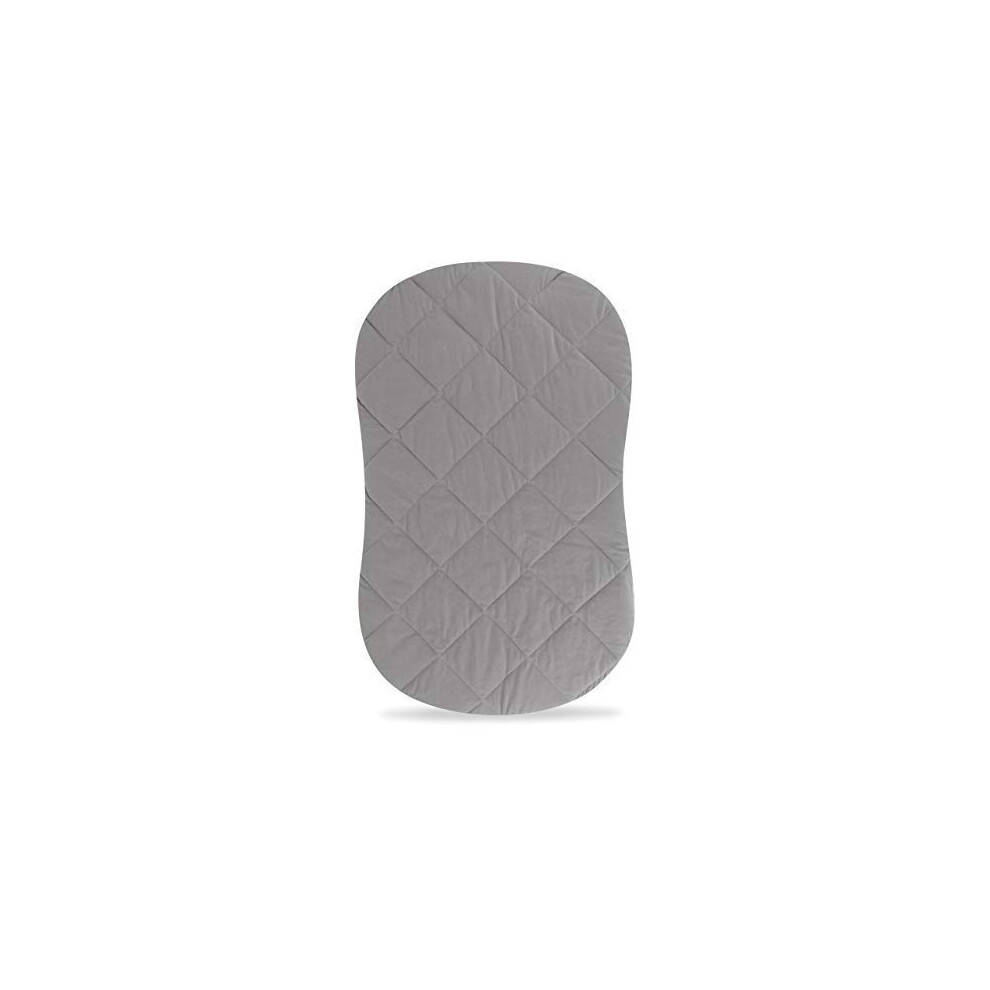 Ely's & Co. Patent Pending Jersey Cotton Quilted Waterproof Hourglass Sheet All in one Bassinet Sheet with Mattress Pad Cover Protection Grey