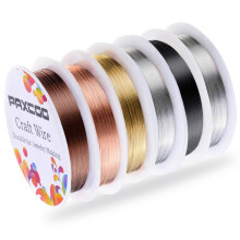 PAXCOO 6 csomagos kszergyngyfuzo drt kszerksztsi kellkekhez s kzmuvessghez (24 Gauge)
