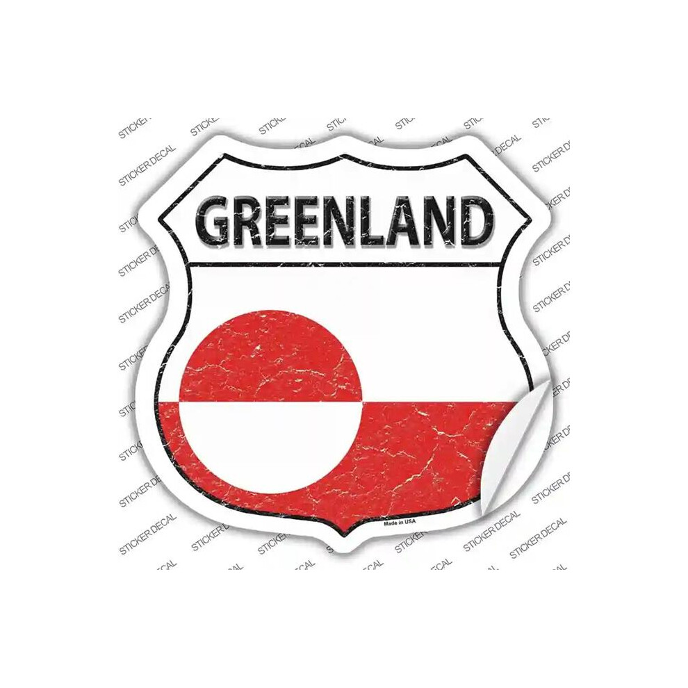 Smart Blonde Hs-263S-Xl Greenland Flag Novelty Highway Shield Sticker Decal - Extra Large 731997857055