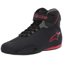 Zapatillas de moto Alpinestars Sektor Street para hombre, color negro, gris y rojo, talla 10