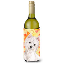 Caroline's Treasures Westie Fall Decorative Bottle Hugger 750ml Multicolor
