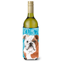 "Caroline's Treasures Bulldog Inglês Inverno Porta-Botellas Decorativo, 750ml, Multicolor"