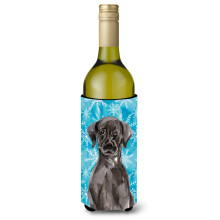 Caroline's Treasures Black Labrador Winter Decorative Bottle Hugger 750ml Multicolor