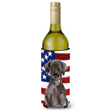 Caroline's Treasures Black Labrador Patriotic Decorative Bottle Hugger 750ml Multicolor