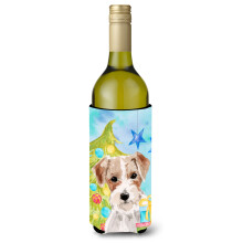 Caroline's Treasures Wire Hair Jack Russell Christmas Decorative Bottle Hugger 750ml Multicolor