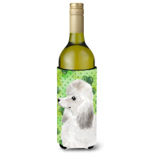 """"Caroline's Treasures White Standard Poodle St. Patrick's Decorative Bottle Hugger 750ml Multicolor""""