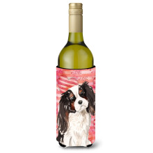 Caroline's Treasures Tricolor Cavalier Spaniel Love Decorative Bottle Hugger 750ml Multicolor