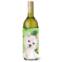 Caroline's Treasures Westie St. Patrick's Decorative Bottle Hugger 750ml Multicolor