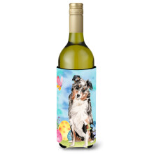 Caroline's Treasures Australian Shepherd Easter Decorative Bottle Hugger 750ml Multicolor