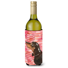 Caroline's Treasures Black and Tan Dachshund Love Decorative Bottle Hugger 750ml Multicolor