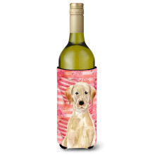 """"Caroline's Treasures Yellow Labrador Love Decorative Bottle Hugger 750ml Multicolor""""
