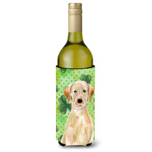 Caroline's Treasures Yellow Labrador St. Patrick's Decorative Bottle Hugger  750ml  Multicolor