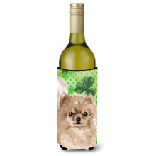 "Caroline's Treasures Pomeranian St. Patrick's Suporte Decorativo para Garrafa, 750ml, Multicolor"