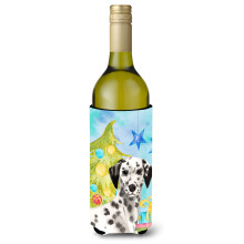 """"Caroline's Treasures Dalmatian Christmas Decorative Bottle Hugger 750ml Multicolor""""