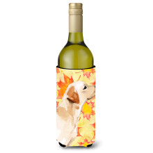 """"Caroline's Treasures Yellow Labrador #2 Fall Decorative Bottle Hugger 750ml Multicolor""""