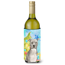 """"Caroline's Treasures Staffordshire Bull Terrier Christmas Decorative Bottle Hugger 750ml Multicolor""""