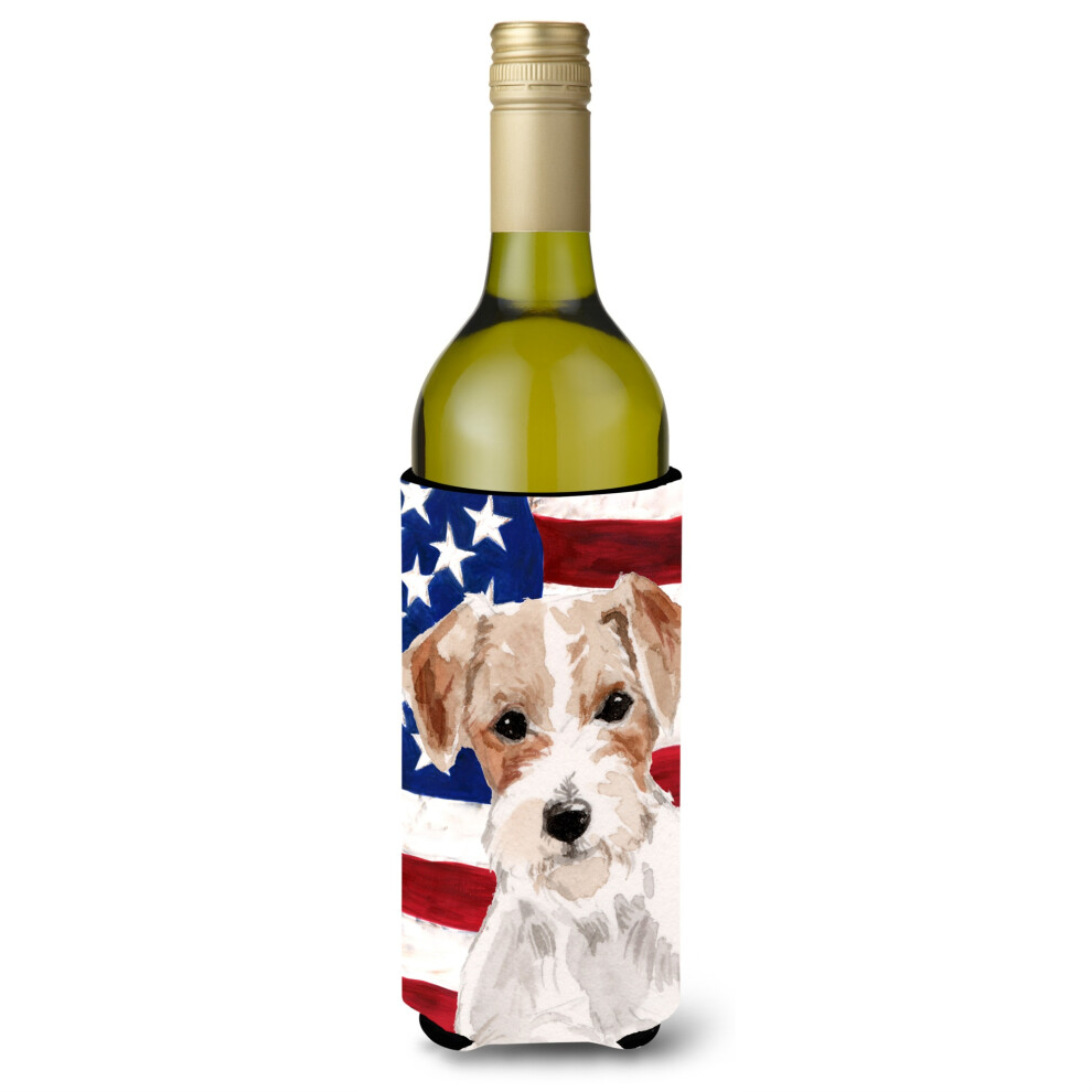 Caroline's Treasures Bouteille D Corative Patriotique Jack Russell Poil Dur, 750 Ml, Multicolore-image