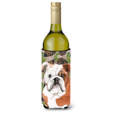 """"Caroline's Treasures English Bulldog Pine Cones Decorative Bottle Hugger 750ml Multicolor""""
