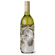 Caroline's Treasures Grey Standard Poodle Pine Cones Decorative Bottle Hugger 750ml Multicolor