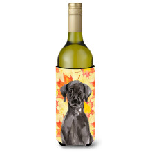 Caroline's Treasures Black Labrador Fall Decorative Bottle Hugger 750ml Multicolor