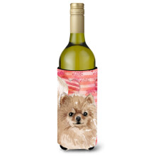 Caroline's Treasures Pomeranian Love Decorative Bottle Hugger  750ml  Multicolor