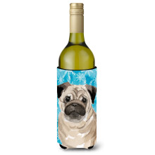 Caroline's Treasures Fawn Pug Winter Decorative Bottle Hugger  750ml  Multicolor