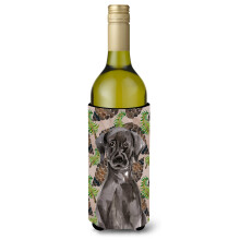 Caroline's Treasures Black Labrador Pine Cones Decorative Bottle Hugger 750ml Multicolor