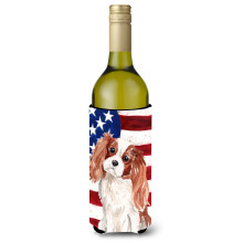 """"Caroline's Treasures Blenheim Cavalier Spaniel Patriotic Decorative Bottle Hugger 750ml Multicolor""""
