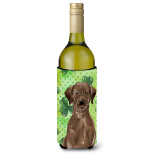 Caroline's Treasures Chocolate Labrador St. Patrick's Decorative Bottle Hugger 750ml Multicolor