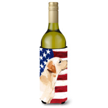 """"Caroline's Treasures Yellow Labrador #2 Patriotic Decorative Bottle Hugger 750ml Multicolor""""