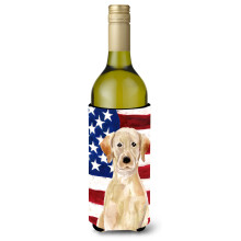 Caroline's Treasures Yellow Labrador Patriotic Decorative Bottle Hugger 750ml Multicolor