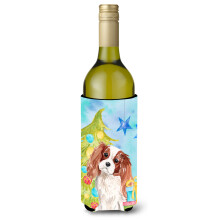 Caroline's Treasures Blenheim Cavalier Spaniel Christmas Decorative Bottle Hugger 750ml Multicolor